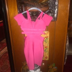 Bubble gum pink bandage dress